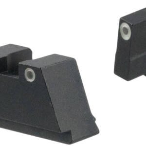 AmeriGlo GL349 Optic Compatible Sight Set for Glock  3XL Tall Green Tritium White Outline Front Sight-Green Tritium White Outline Rear Sight
