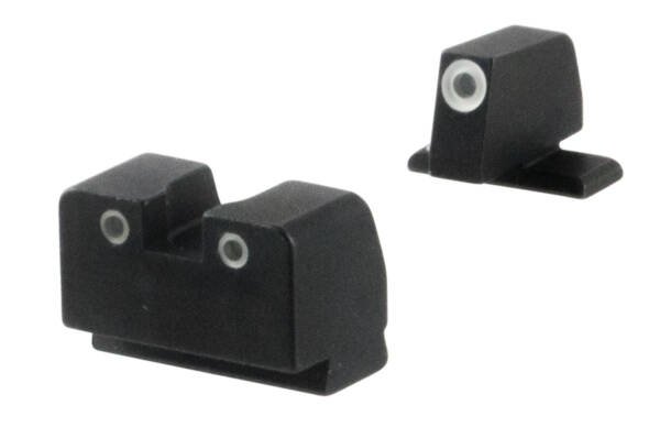 AmeriGlo SG181 Optic Compatible Sight for Sig Sauer  Tall Suppressor Green Tritium White Outline Front Sight-Green Tritium White Outline Rear Sight