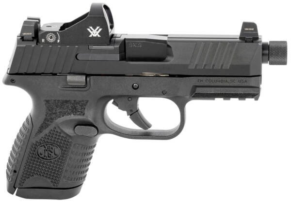 FN 66100803 509CT w/Optic 9mm Luger 10+1 4.32" Black Steel Threaded Barrel, Black PVD Optic Cut/Serrated Steel Slide & Polymer Frame w/Picatinny Rail, Vortex Viper Red Dot, Ambidextrous