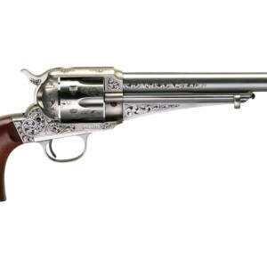 Taylors & Company 550394 1875 Army Outlaw 44-40 Win Caliber with 7.50" Barrel, 6rd Capacity Cylinder, Overall White Engraved Finish Steel & Walnut Grip