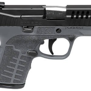 Savage Arms 67011 Stance  9mm Luger 8+1 3.20" Stainless Steel Barrel, Black Nitride Ported/Serrated Steel Slide, Gray Polymer Frame, Interchangeable Backstrap Grip, Ambidextrous
