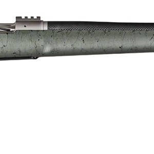 Christensen Arms 8010800106 Summit TI  Full Size 6.5 PRC 3+1, 24" Natural Titanium Steel Threaded Barrel, Natural Titanium Aluminum Receiver, Green w/Black Webbing Fixed Thumbhole Stock