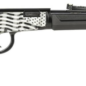 Rossi RL22181SYEN11 Rio Bravo  Lever Action 22 LR 15+1 18" Round Barrel, Black, Polished US Flag Engraved Rec, Synthetic Stock, Fiber Optic Sights