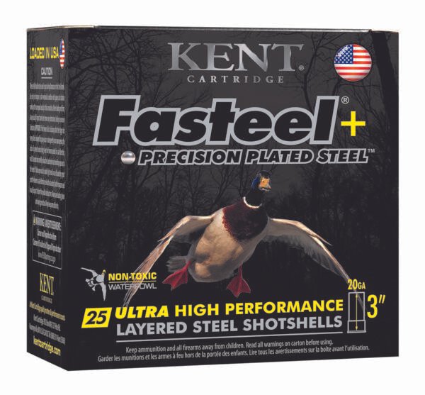 Kent Cartridge K203FSP284X6 Fasteel + Waterfowl 20 Gauge 3" 1 oz 4/6 Shot 25 Per Box/ 10 Case