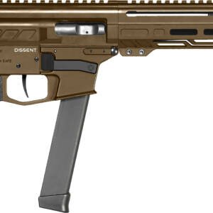 CMMG 99A68A2MB Dissent MKGS 9mm Luger 33+1 6.50", Midnight Bronze Rec, Picatinny Brace Adapter, 5.50" M-LOK Handguard, Left Side Charging Handle, Zeroed Linear Comp, TriggerTech Trigger