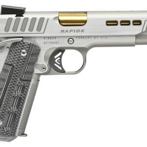 Kimber Mfg.,inc 3000423 Rapide Dawn 45 ACP 8+1 5" Gold TiN Stainless Steel Barrel, Lightening Cut/Serrated Stainless Steel Slide, Stainless Steel Frame w/Beavertail, Black & Gray G10 Grip