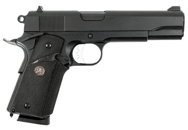MAC 10100575 1911 Meusoc Full Size Frame 45 ACP 8+1 5" Black Target Crown Barrel, QPQ Tenifer Cerakote Steel Serrated Slide, QPQ Tenifer Cerakote Steel Frame w/Beavertail, Black Pachmayr Grip