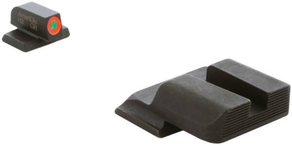 AmeriGlo SW433B Protector Sight Set for Smith & Wesson M&P  Green Tritium Orange Outline Front Sight-Black Serrated Rear Sight