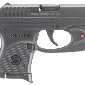 Ruger 3752 LCP w/Laser 380 ACP 6+1 2.75" Black Steel Barrel, Black Oxide Serrated Steel Slide, Black Polymer Frame, Black Polymer Grip, Viridian E-Series Red Laser