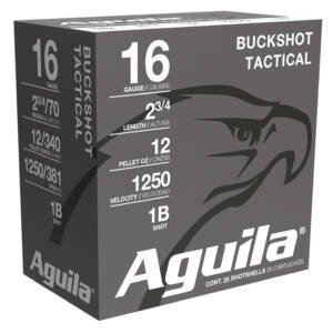 Aguila 1C1601BA Buckshot High Velocity 16Gauge 2.75" 1 1/8oz 1Buck Shot 25 Per Box/10 Case