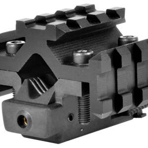 NcStar ATRLS Tri-Rail Universal Barrel Mount  Black Anodized Red Laser