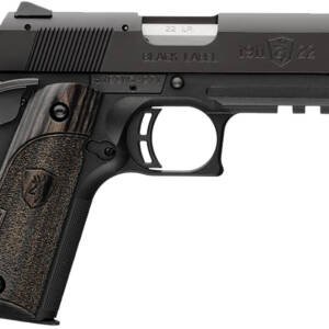 Browning 051817490 1911-22 Black Label Compact Frame 22 LR 10+1, 3.63" Stainless Steel Barrel, Matte Black Serrated Slide & Polymer Frame w/Beavertail & Picatinny Rail, Black Laminate Stippled Grip