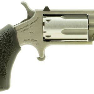 North American Arms PUGTP Pug  22 WMR 5 Shot 1" Stainless Steel Ported Barrel, Stainless Steel Frame, Stainless Cylinder, Black Polymer Grip, Exposed Hammer