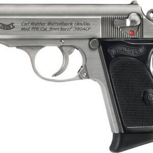 WALTHER PPK 380ACP SS FS - 6+1 RD BLACK SYNTHETIC GRIPS