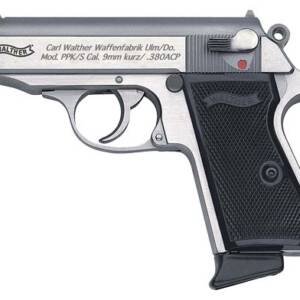 WALTHER PPK/S 380ACP SS FS - 7-SHOT BLACK SYNTHETIC GRIPS