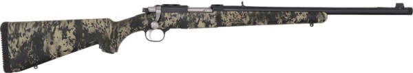 RUGER 77/357 357 MAGNUM - BLUE CAMO W/RINGS THREADED