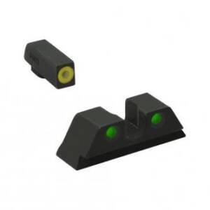 Meprolight ML40224 Hyper-Bright Yellow Ring Front/Green Rear Sights for Glock Models: 17 17L 19 22 23 24 25 31 32 33 34 35 36 37 38 39