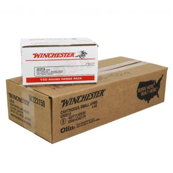 Winchester Lake City Rifle Ammunition .223 Rem 55 gr. FMJ 600/ct Case (4-150 round boxes)