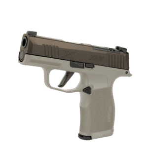 SIG SAUER P365X TWO TONE TAN 9MM PSTL 3.1" BBL 2-12RD MAGS, OPTC PLTE COVER