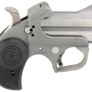Bond Arms BARN Roughneck 45 ACP 2 Shot 2.50" Rough Matte Stainless Steel Barrel & Frame, Black Rubber Grips