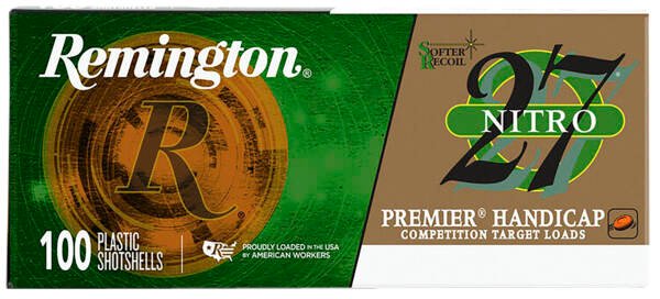 Remington Ammunition 28867 Premier Nitro 27 Handicap 12 Gauge 2.75" 1 1/8 oz 7.5 Shot 100 Per Box/ 2 Cs