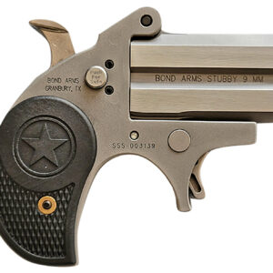 Bond Arms BASTB Stubby 9mm 2rd Shot 2.20" Matte Stainless Steel Frame Black Textured Polymer Grips