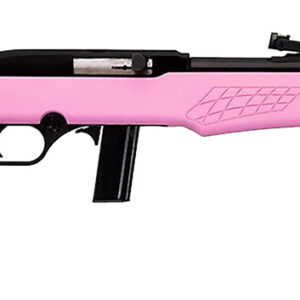 Rossi RS22L1811P RS22  Full Size 22 LR 10+1 18" Matte Black Steel Barrel, Matte Black Grooved Aluminum Receiver, Pink Synthetic Fixed Stock