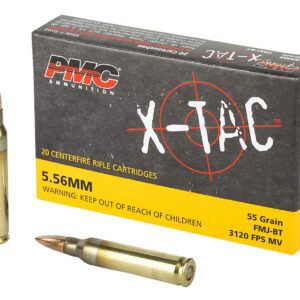 PMC 556X X-Tac  5.56x45mmNATO 55gr Full Metal Jacket Boat Tail 20 Per Box/50 Case