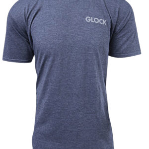 Glock AA75157 Pistol Flag Heather Navy Cotton/Polyester Short Sleeve Large Semi-Fitted